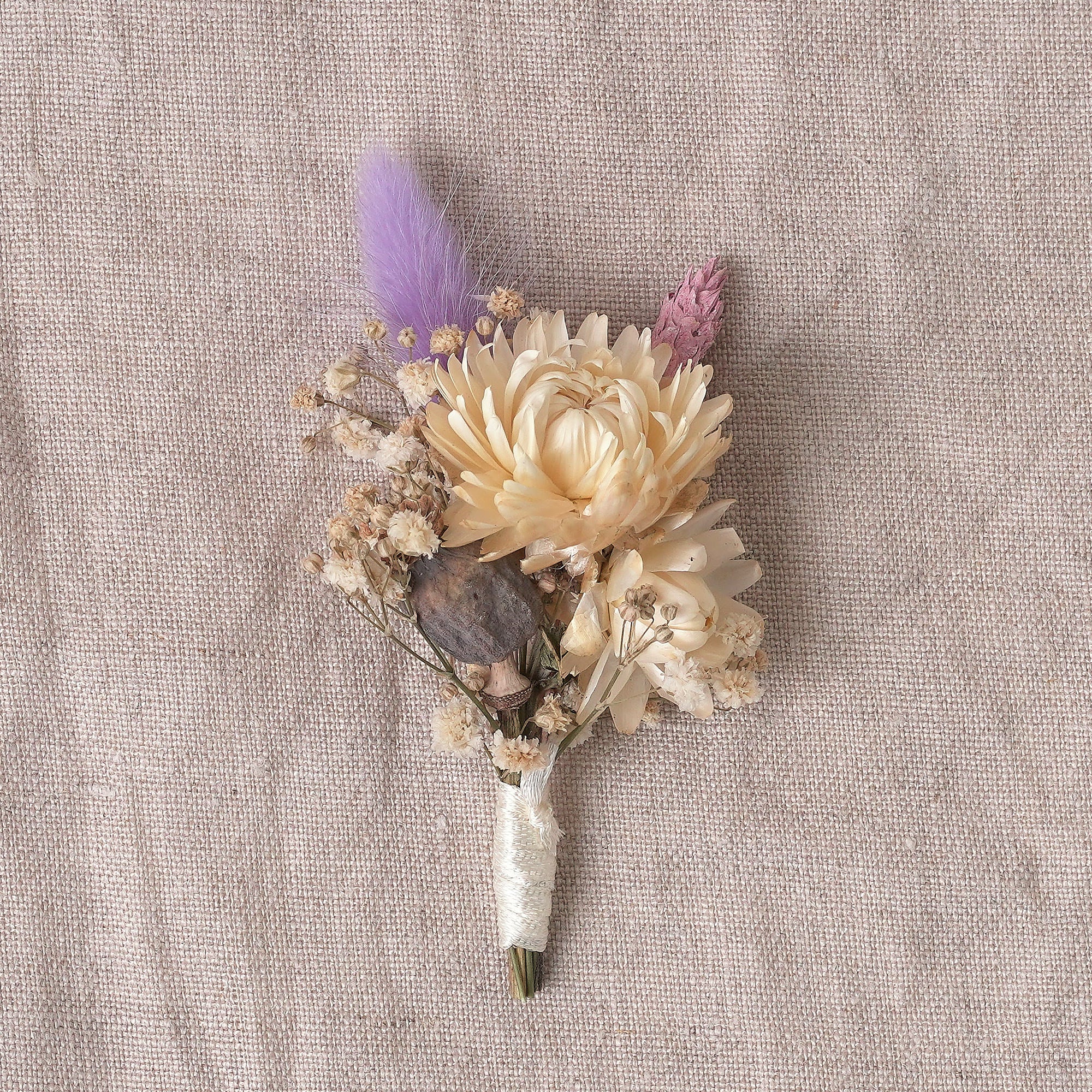 Lilac & Blush Dried Flower Buttonhole