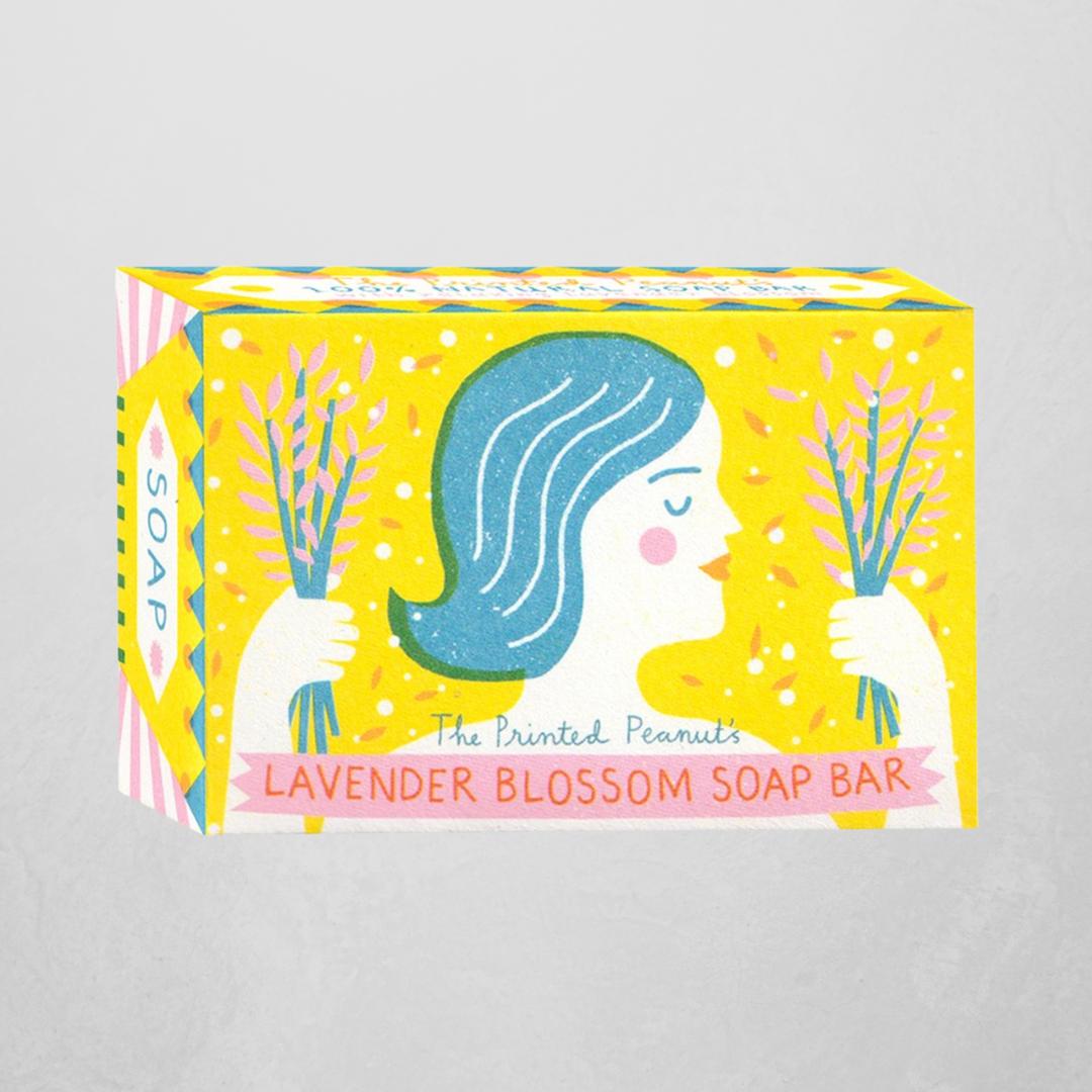 Printed Peanut lavender blossom soap bar