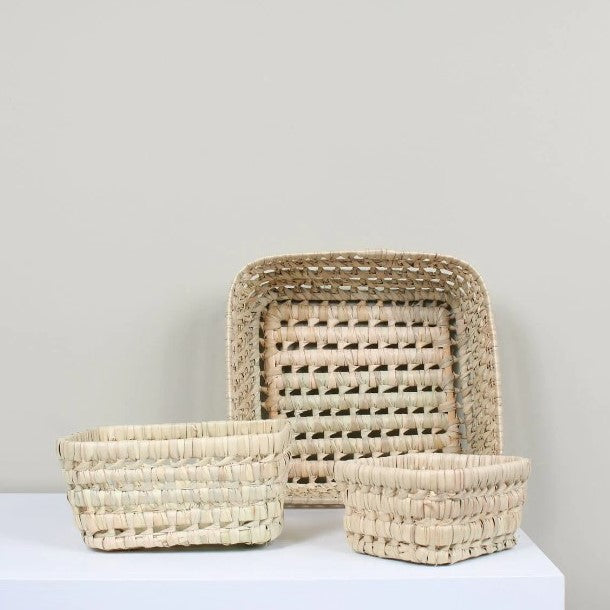 Square Open Weave Storage Tray