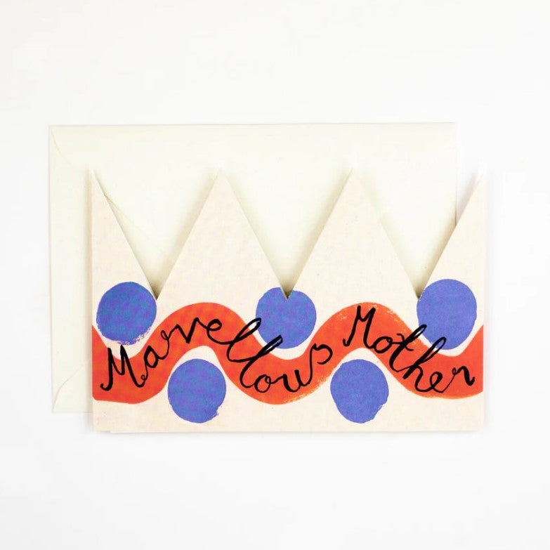 Marvellous Mother Party Hat Greetings Card