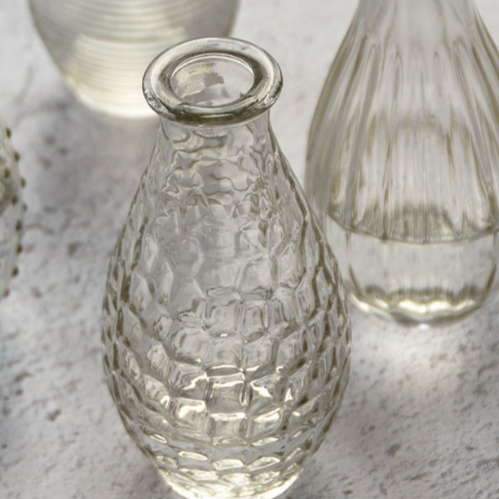 Textured Glass Bottle Vases