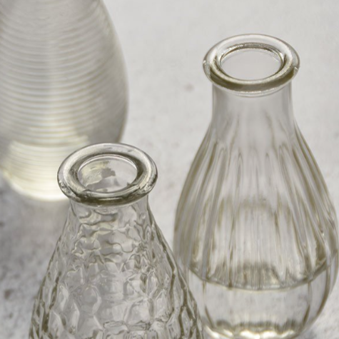 Textured Glass Bottle Vases
