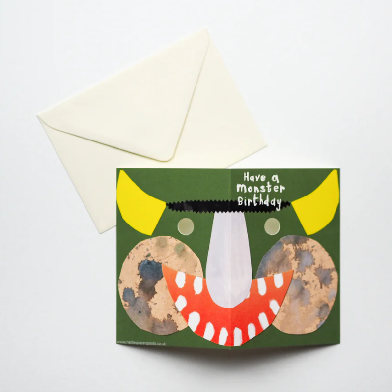 Monster Birthday Mask Greetings Card