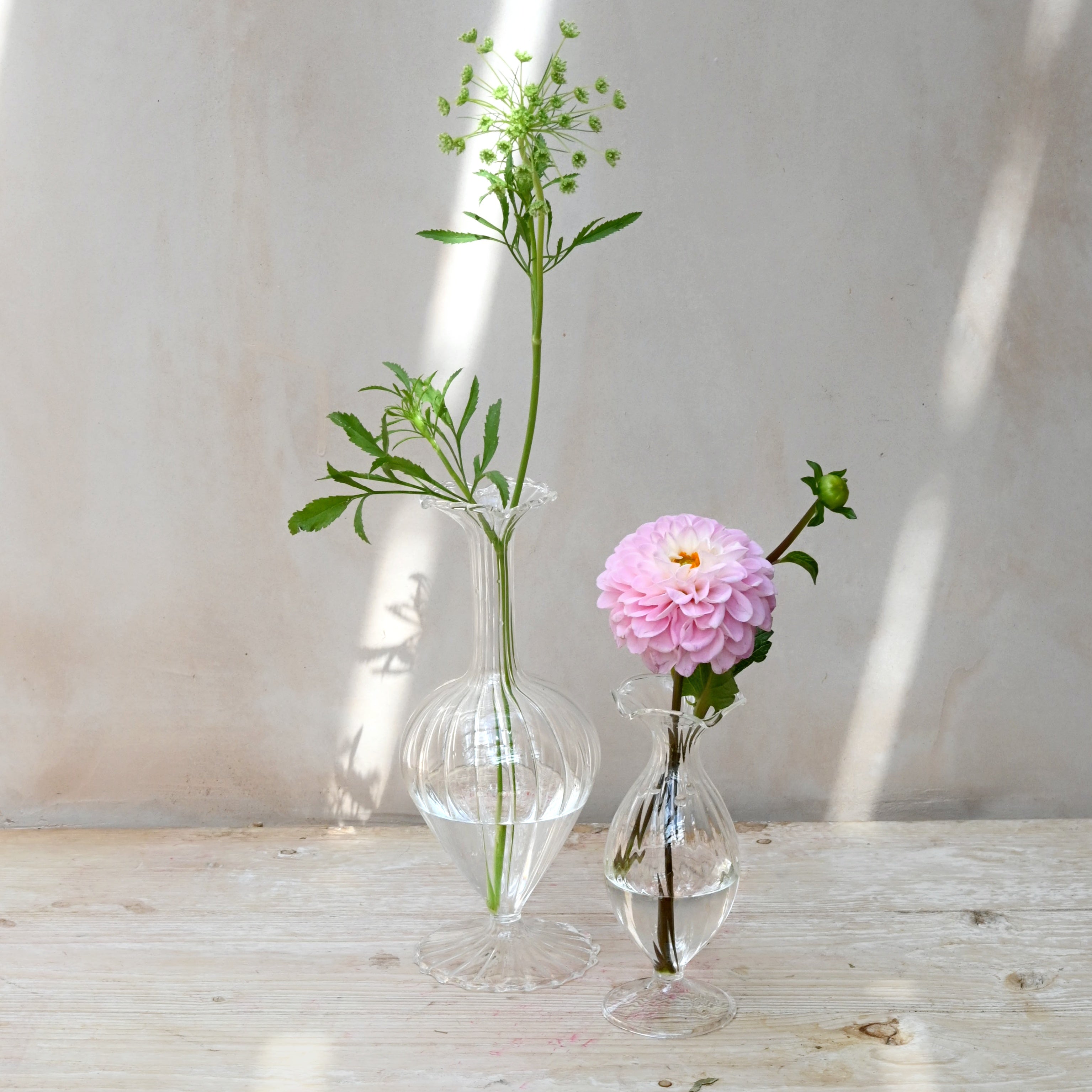 glass bud vases by Talking Tables