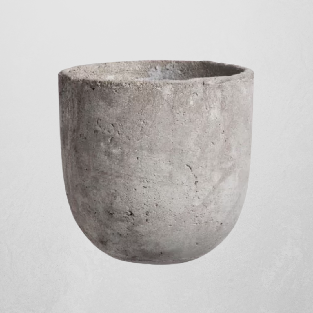concrete grey plant pot