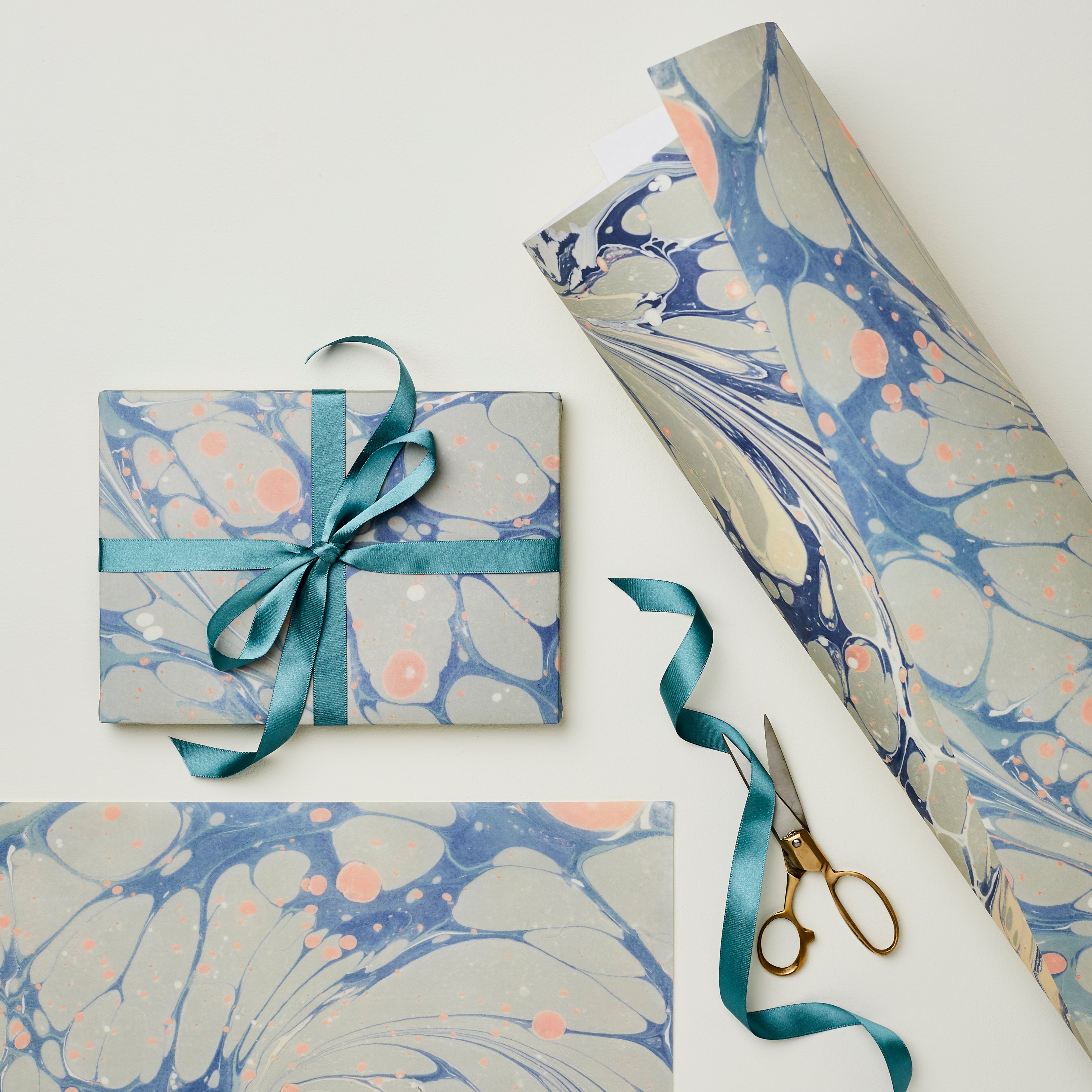 Blue and deals white wrapping paper