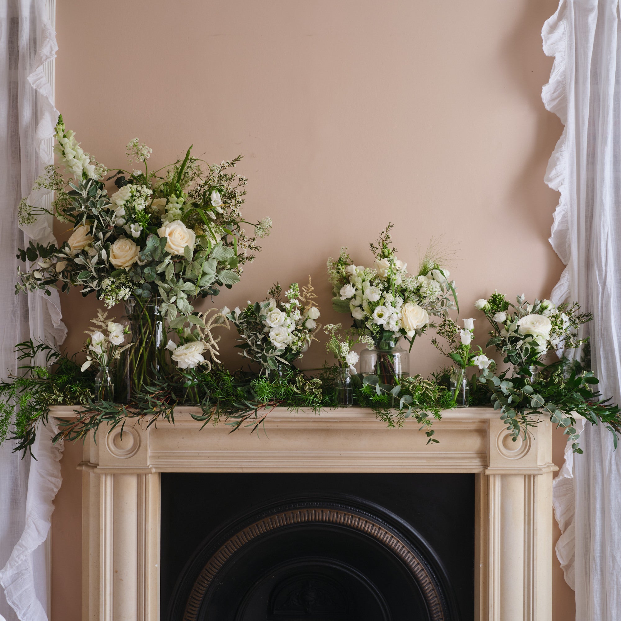 Whimsical Whites Vase Arrangements