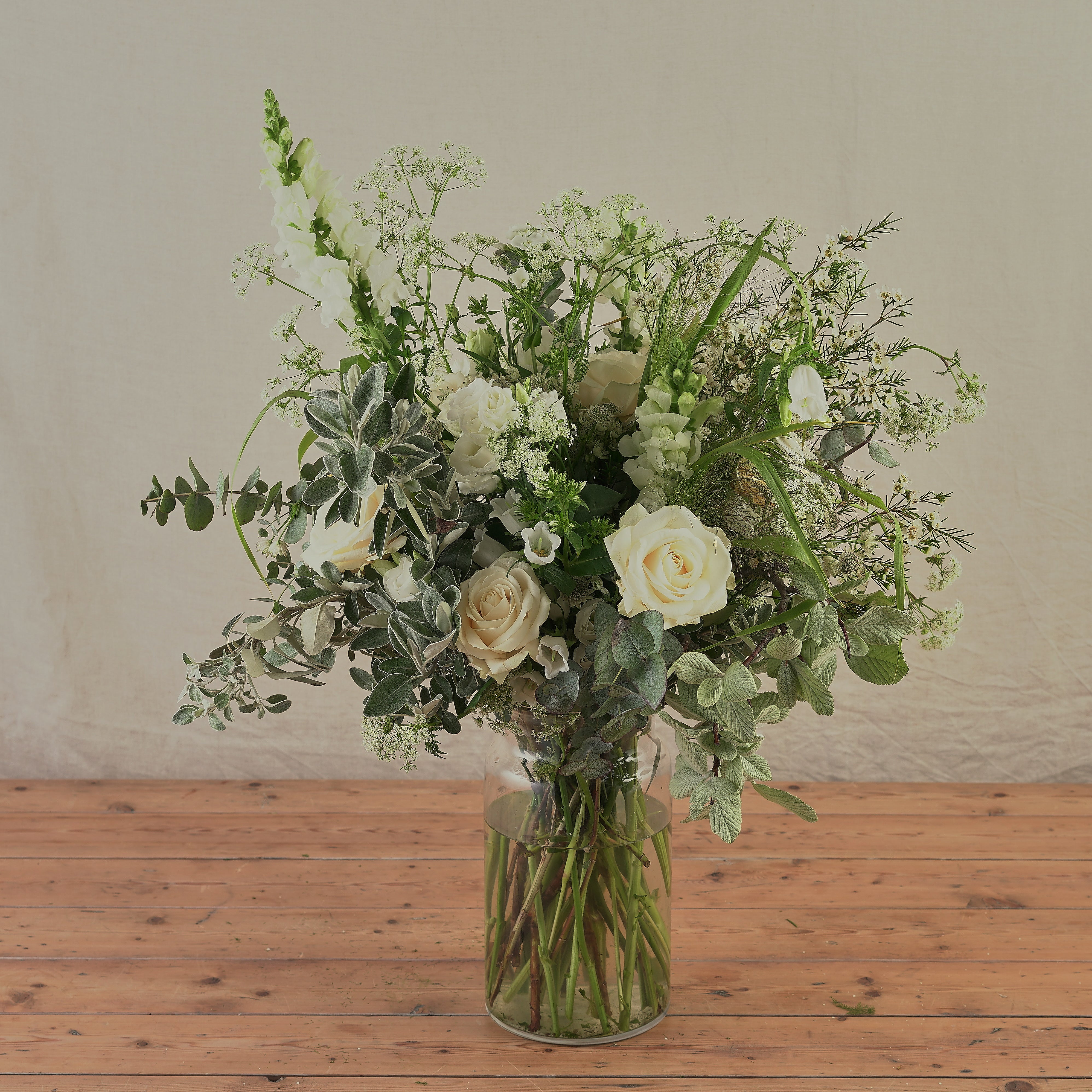 classic white wedding vase arrangements
