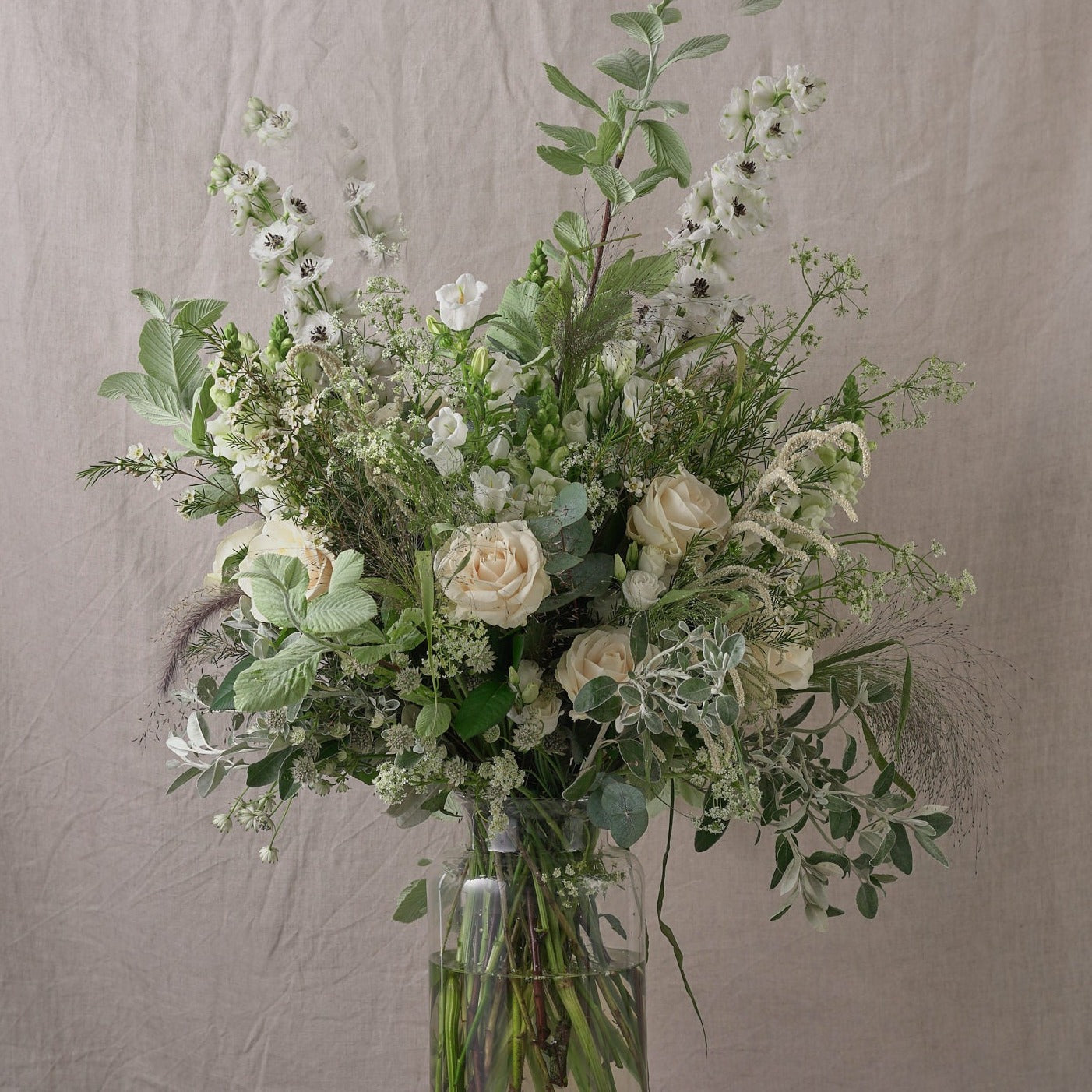 classic white wedding vase arrangements