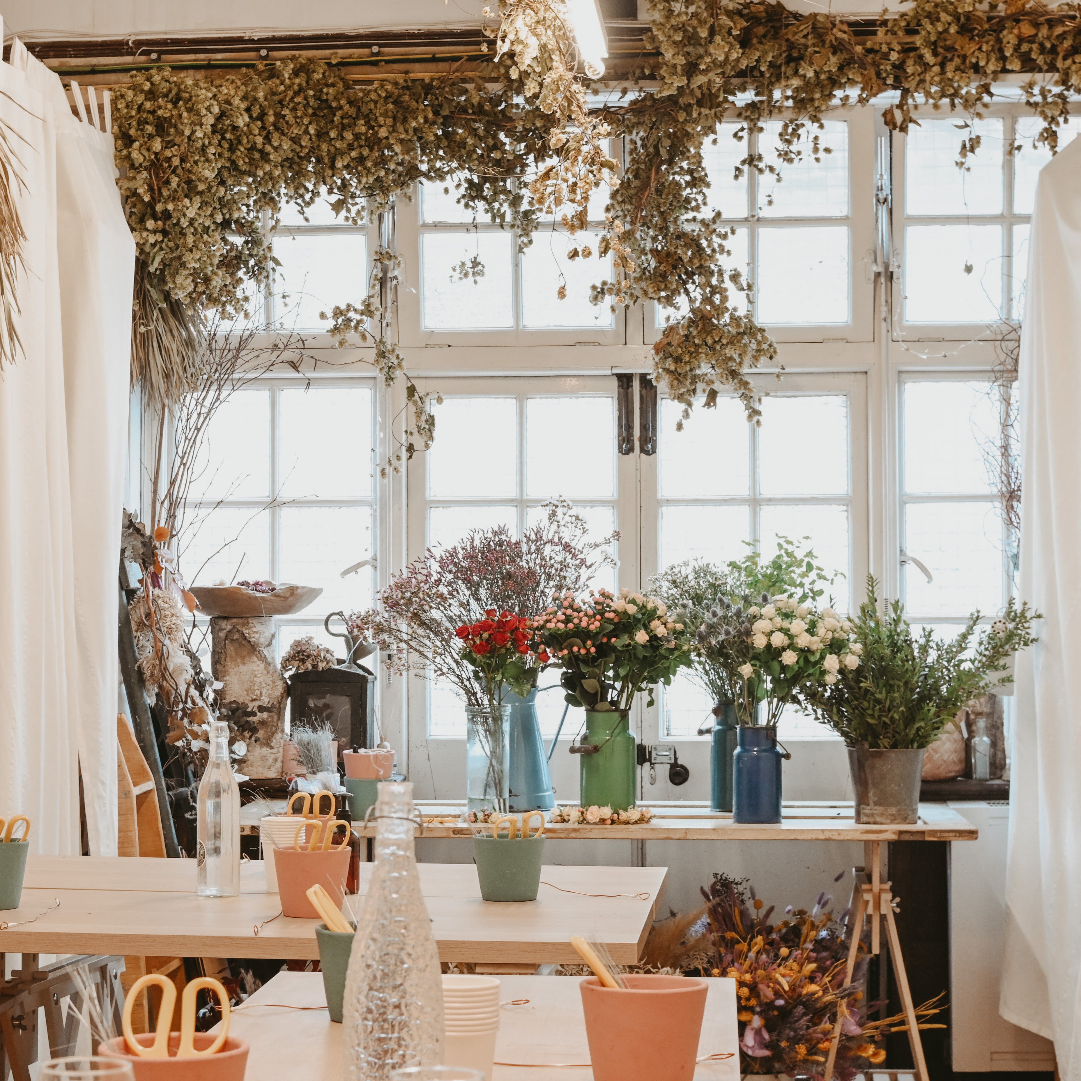 flowers and floristry workshop space in London by Botanique Workshop