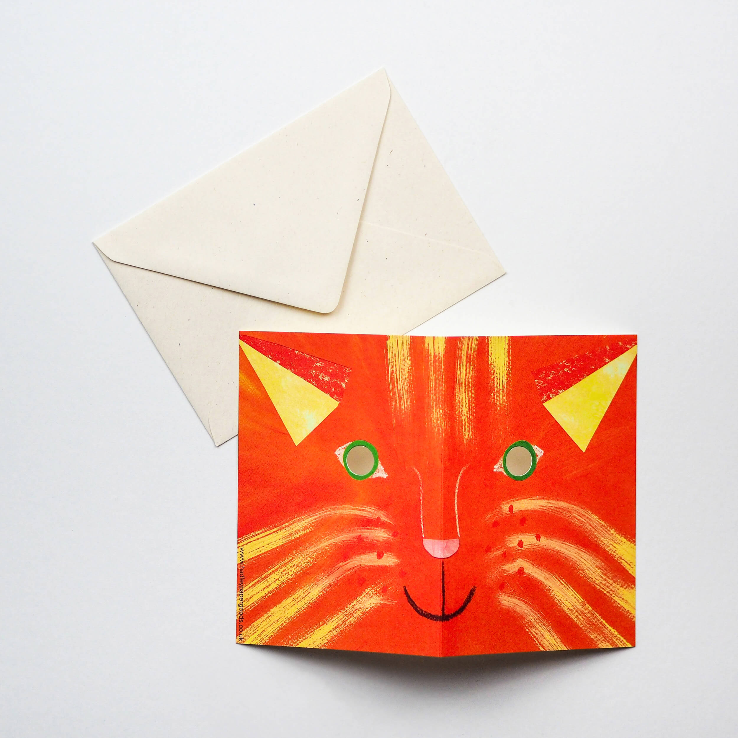 Ginger Cat Mask Greetings Card