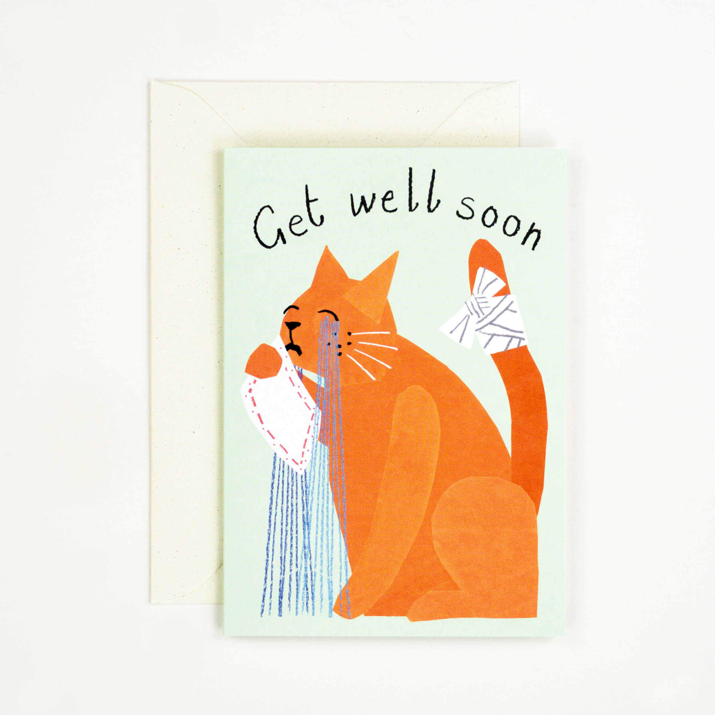Get Well Soon Cat Greetings Card