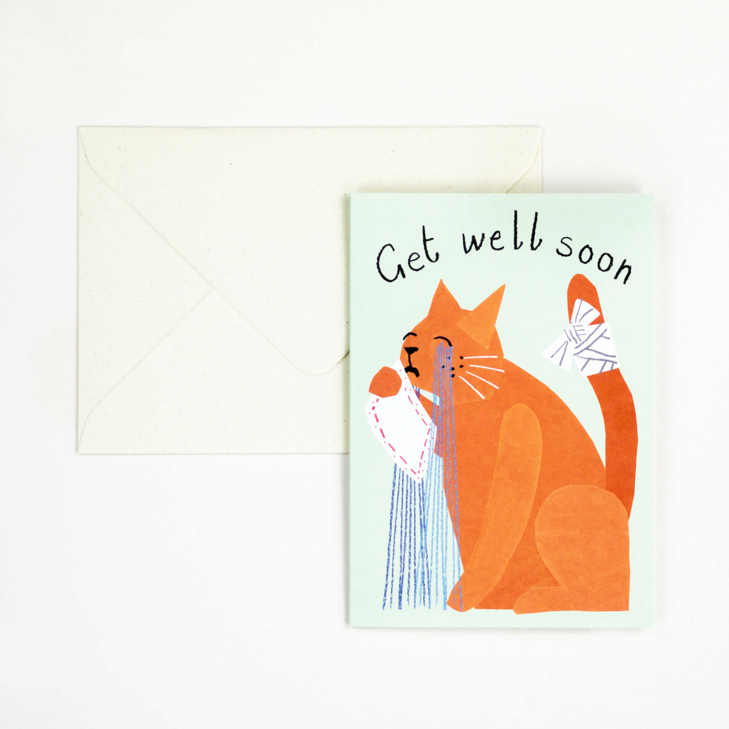 Get Well Soon Cat Greetings Card