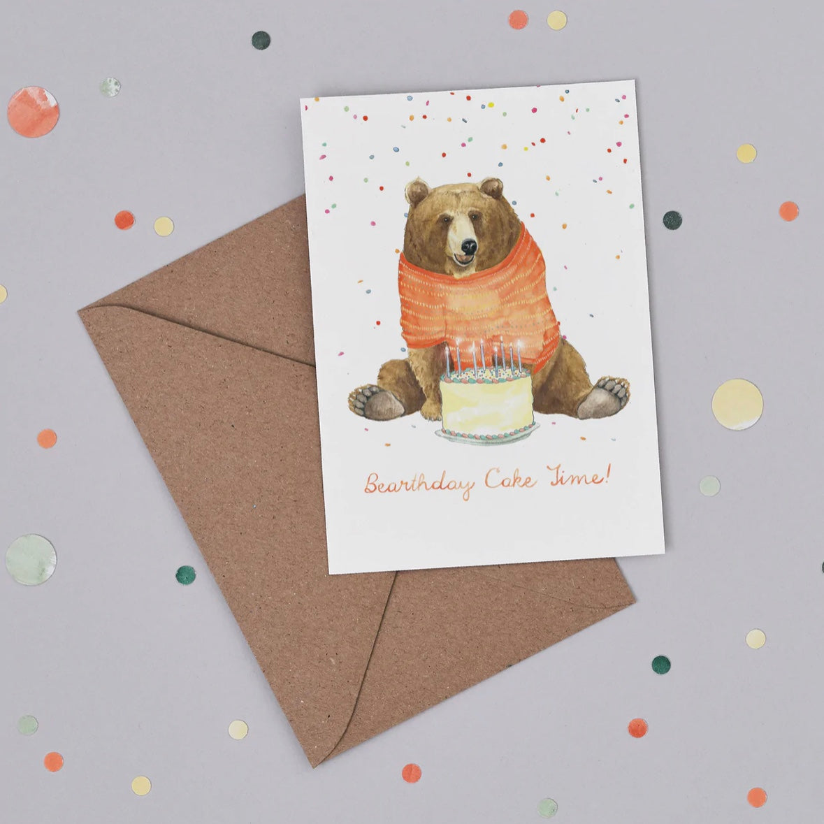 Bearthday Cake Time Greetings Card