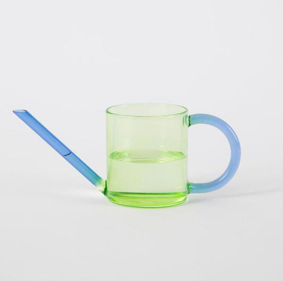 Block Design Glass Watering Can - Green and Blue