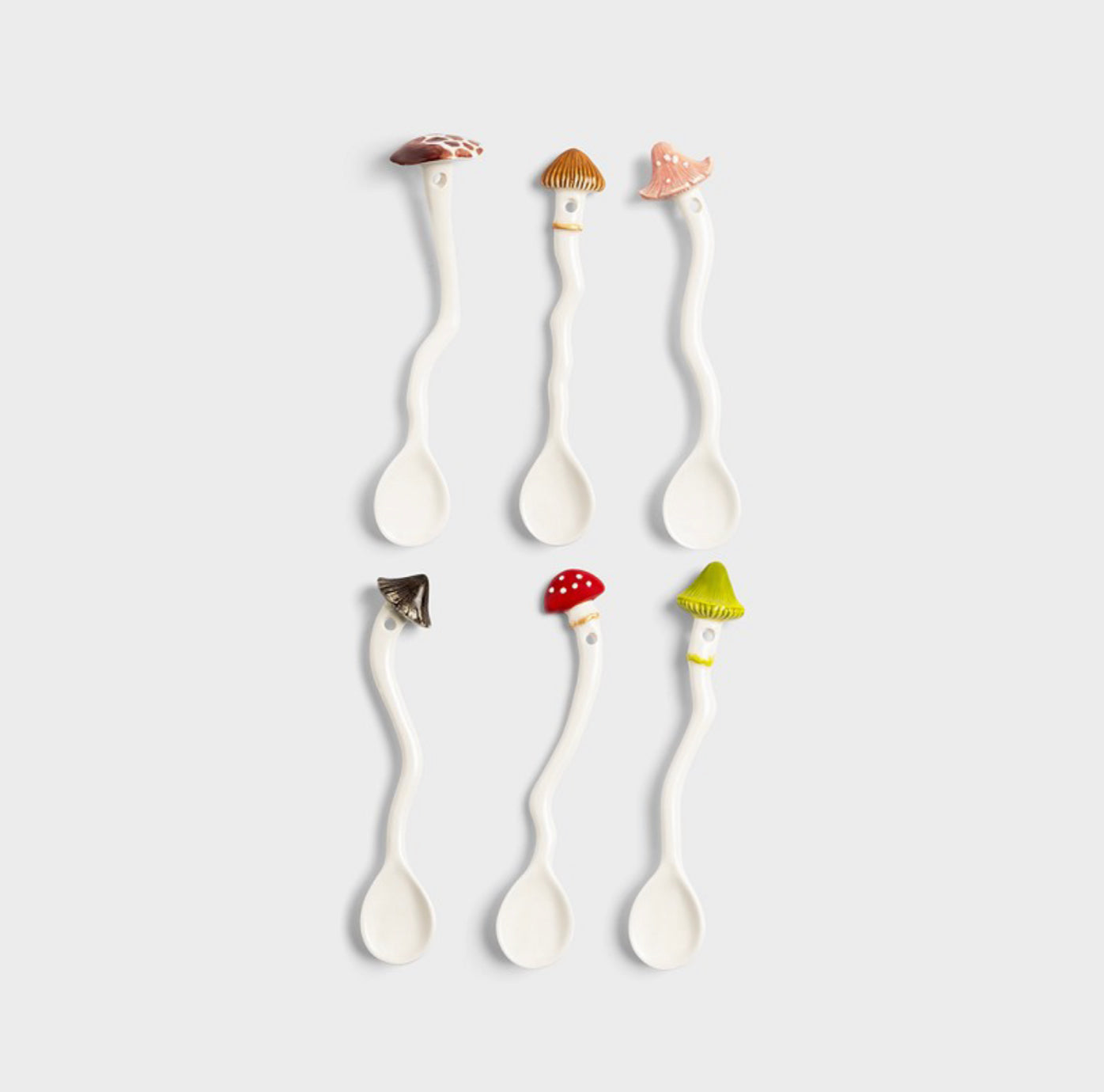 Porcelain Mushroom Spoons | 6 Designs Available