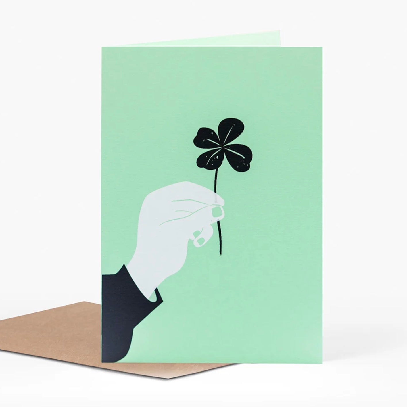good luck greeting card with lucky clover