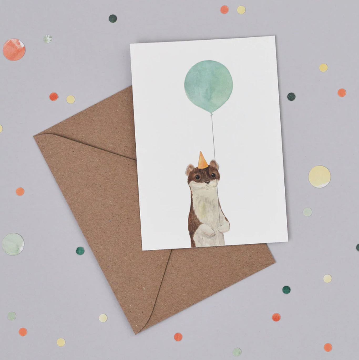 Weasel Balloon Animals Greetings Card