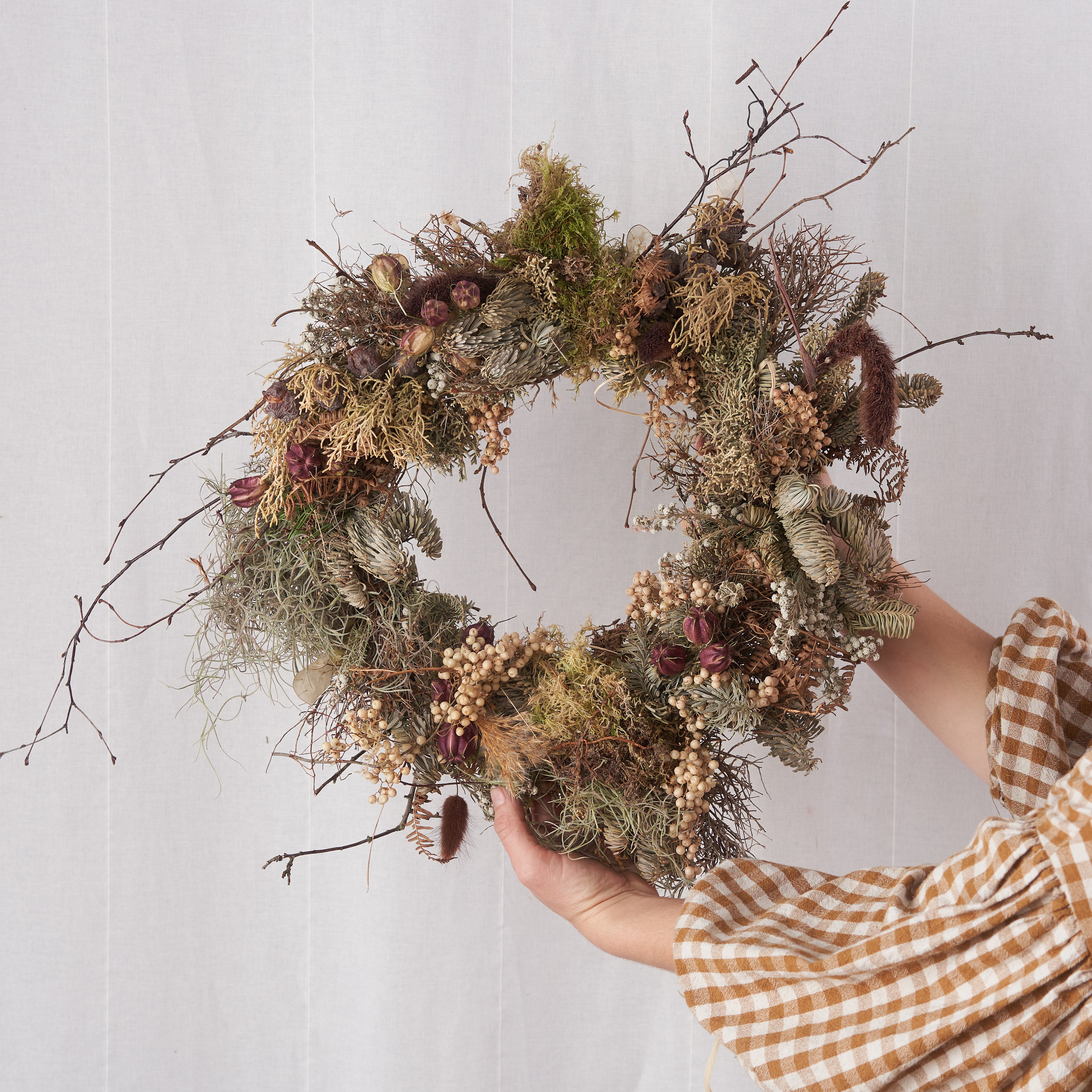 Do it yourself everlasting dried christmas wreath making kit by Botanique Workshop London