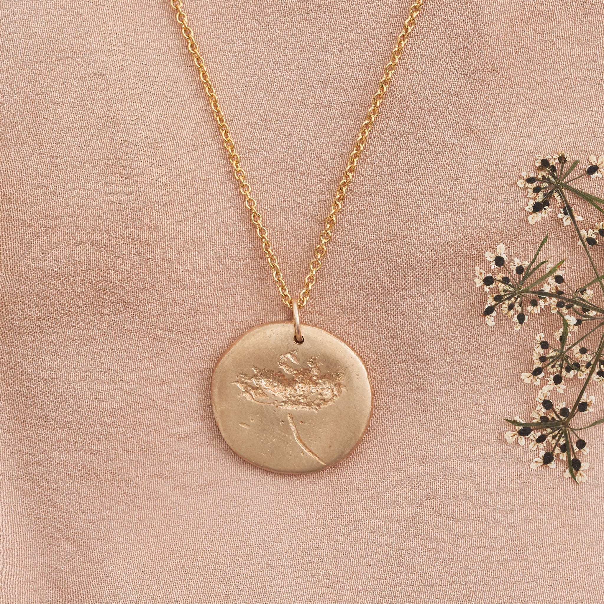 Hand Cast Pressed Flower Necklace | Dill