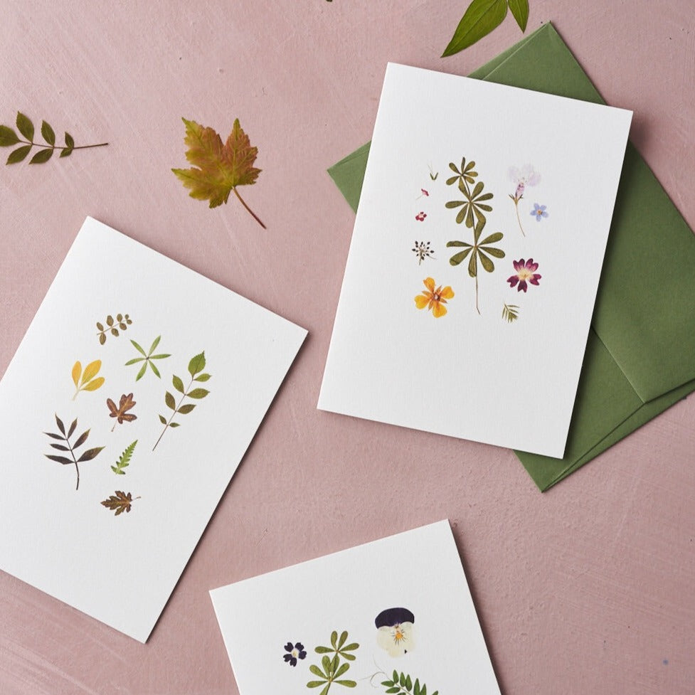 pressed flower cards handmade in London