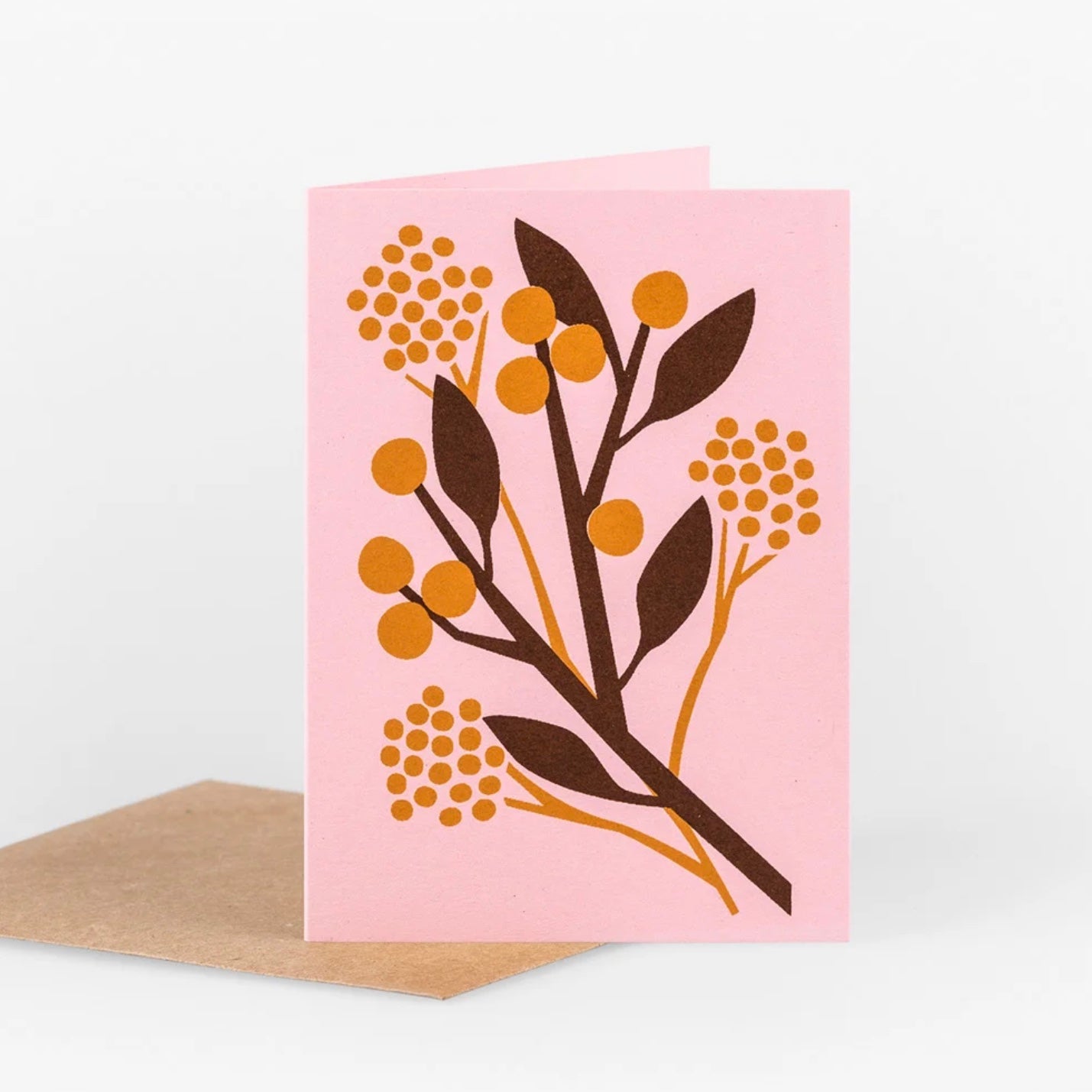 Mini Hand Printed Berries Card