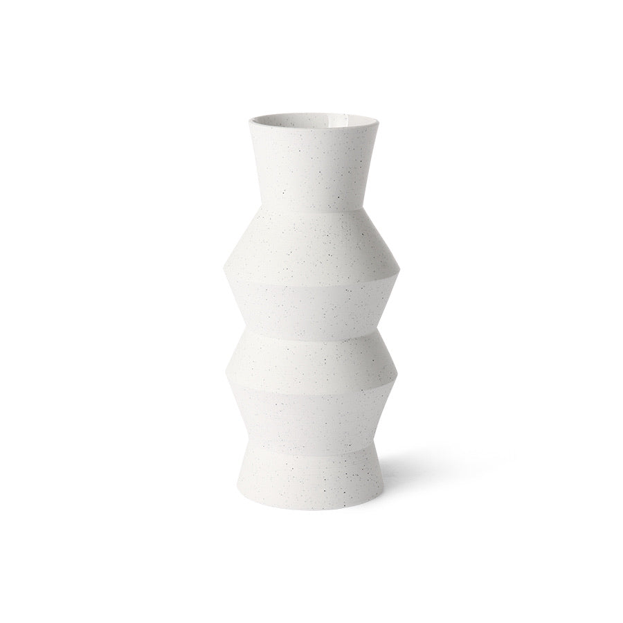 Speckled clay vase angular | Large