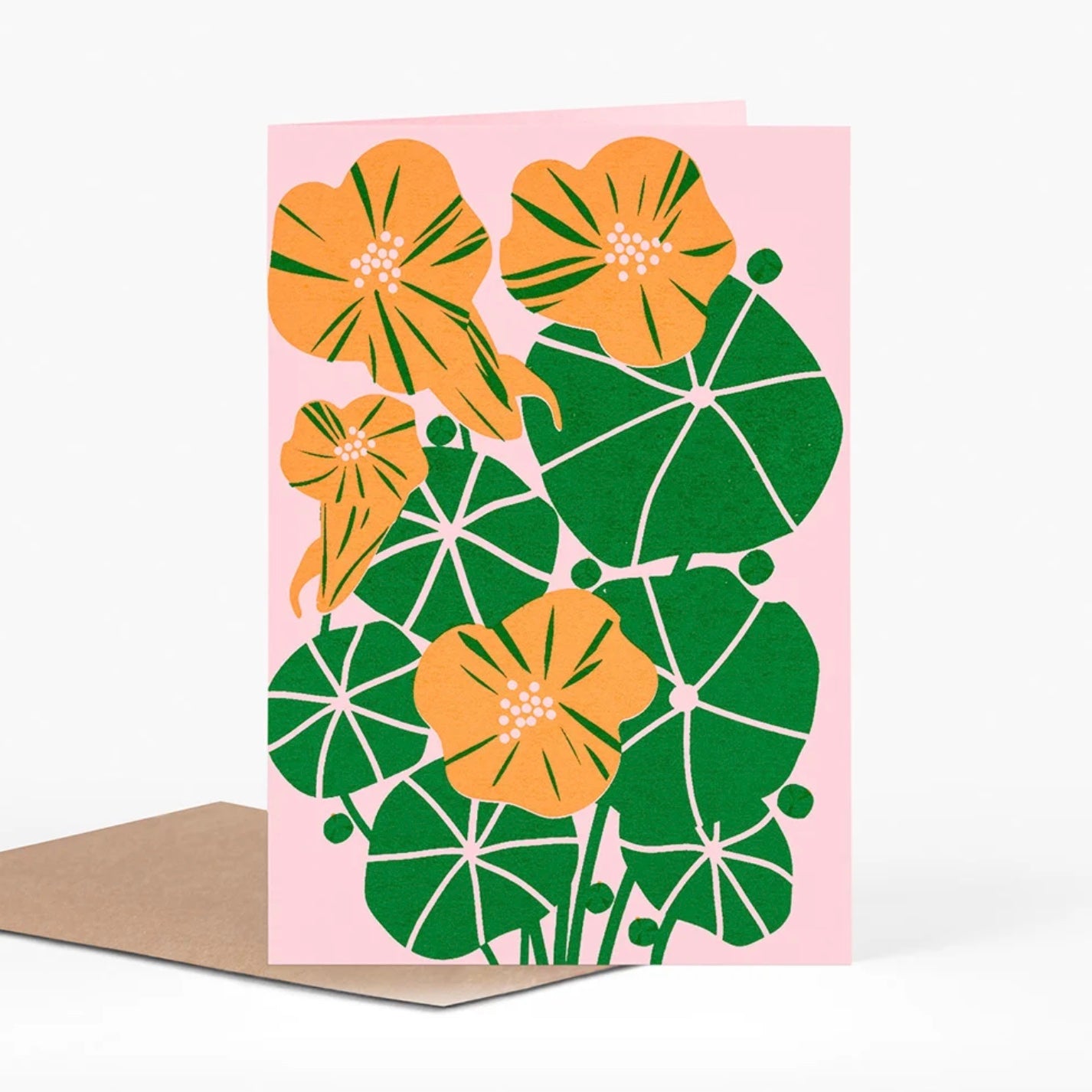 nasturtiums greeting card floral design