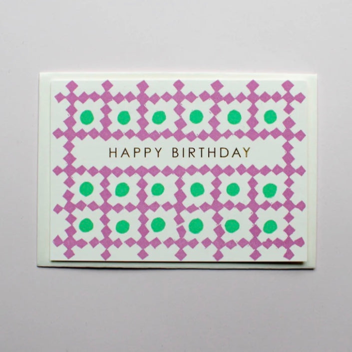 happy birthday pink card