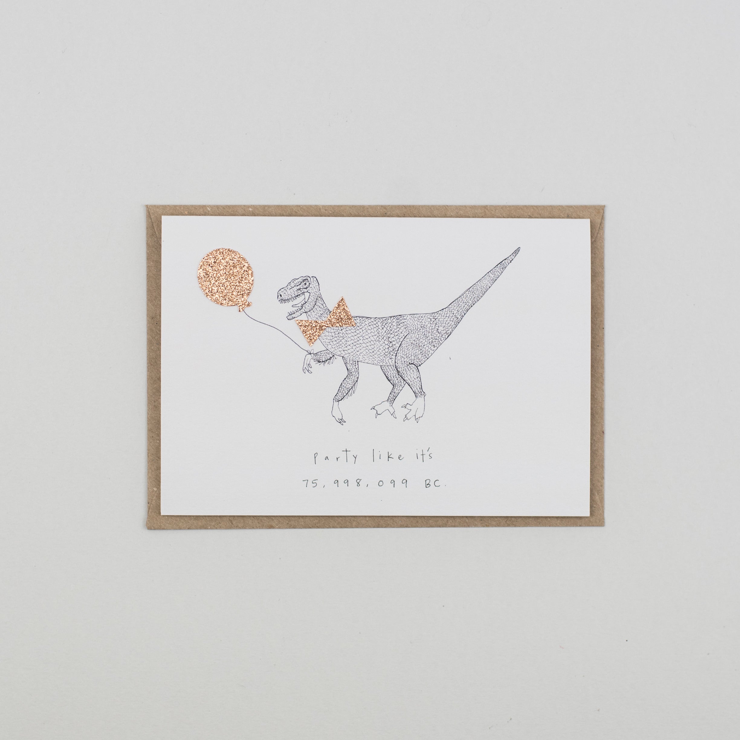 Party Like Dinosaur Greetings Card