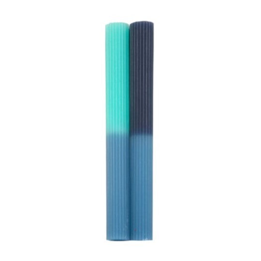 Two Tone Ombre Blue Dinner Candles - 2 Pack