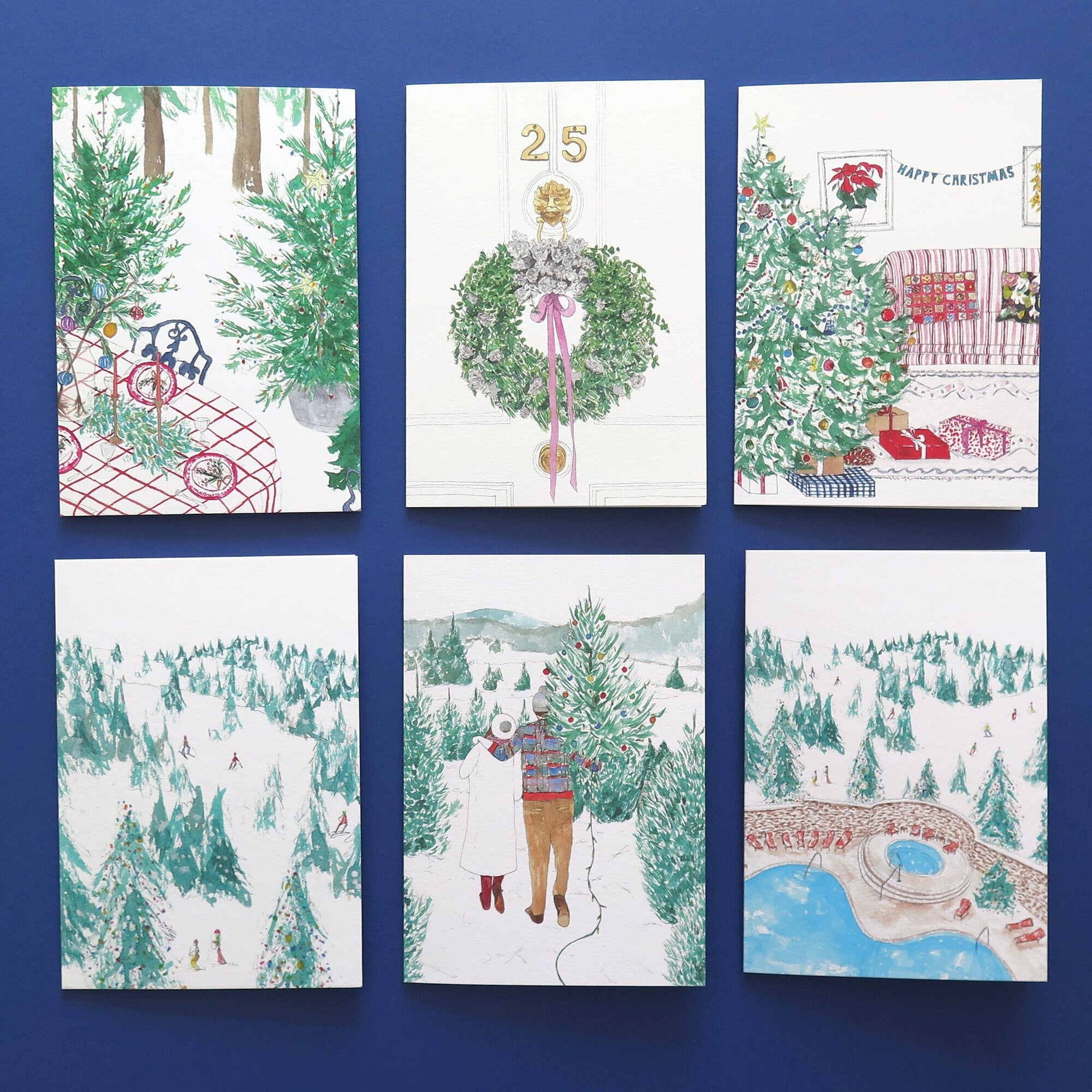 Christmas Cards set of 6 Snow