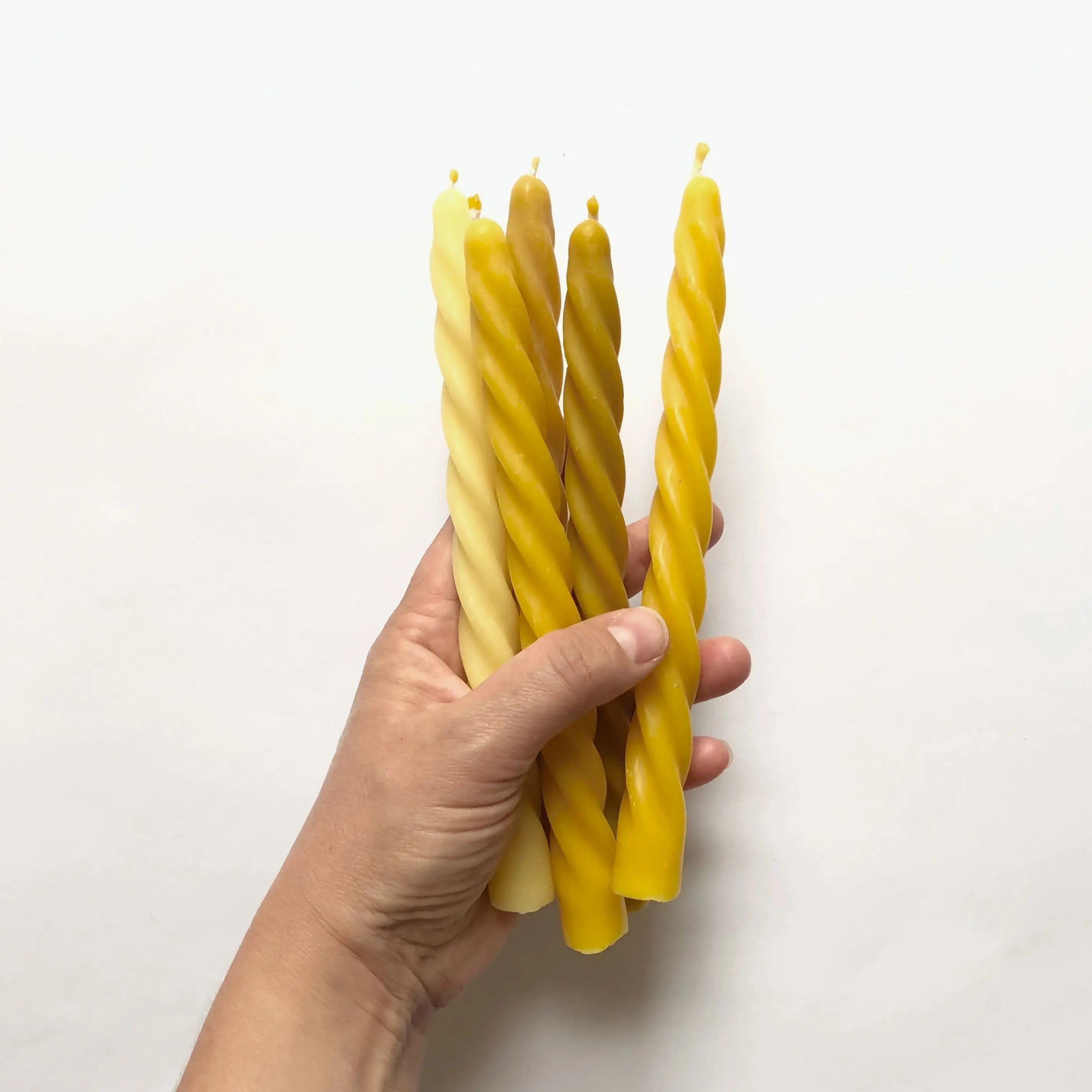 Twisted Tapered Beeswax Candles